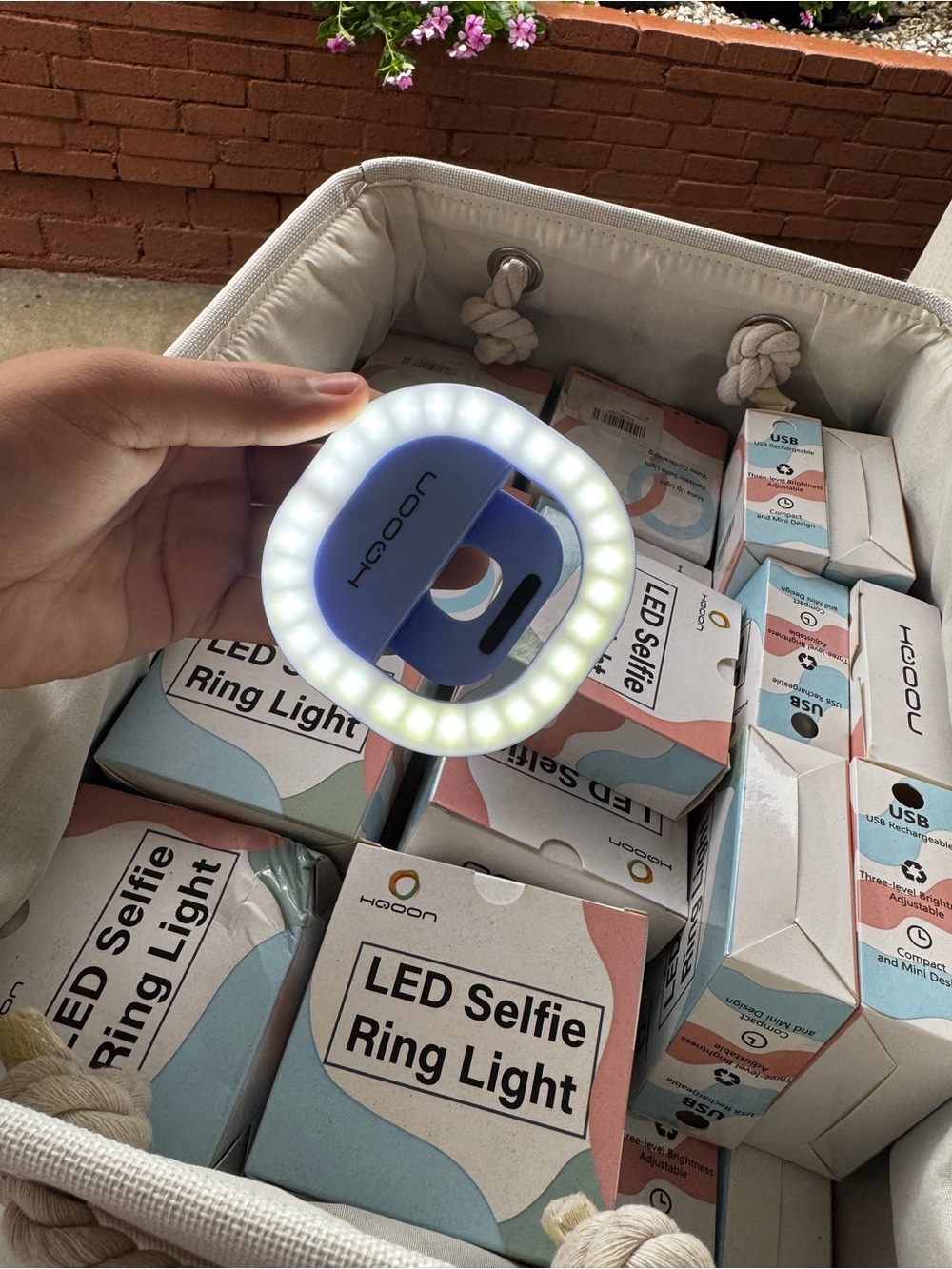 Blue/Pink/White LED Selfie Ring Light for Tablets & Phones